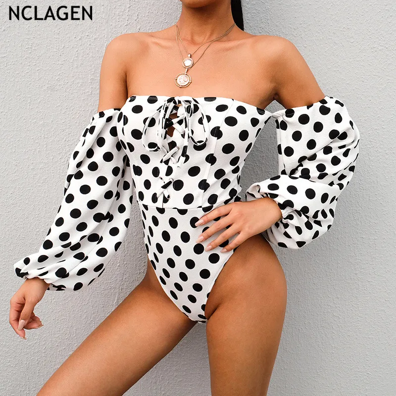 NCLAGEN 2019 Новая Осенняя кофта с открытыми плечами Женский Повседневный комбинезон