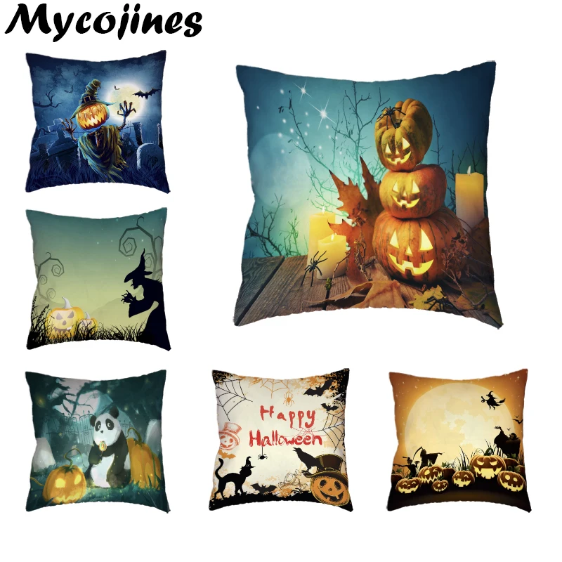 Wholosale Halloween Cushion Cover Panda Pumpkin Light Bat Letters Home