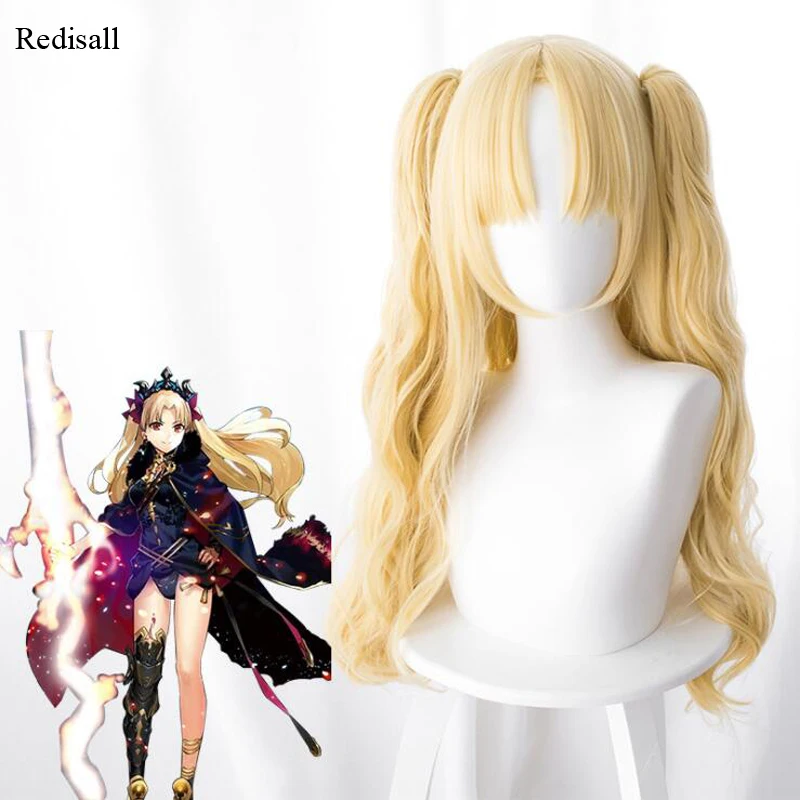 FGO Fate/Grand Order Ereshkigal золотой парик для косплея основной + 2 косички Хэллоуин
