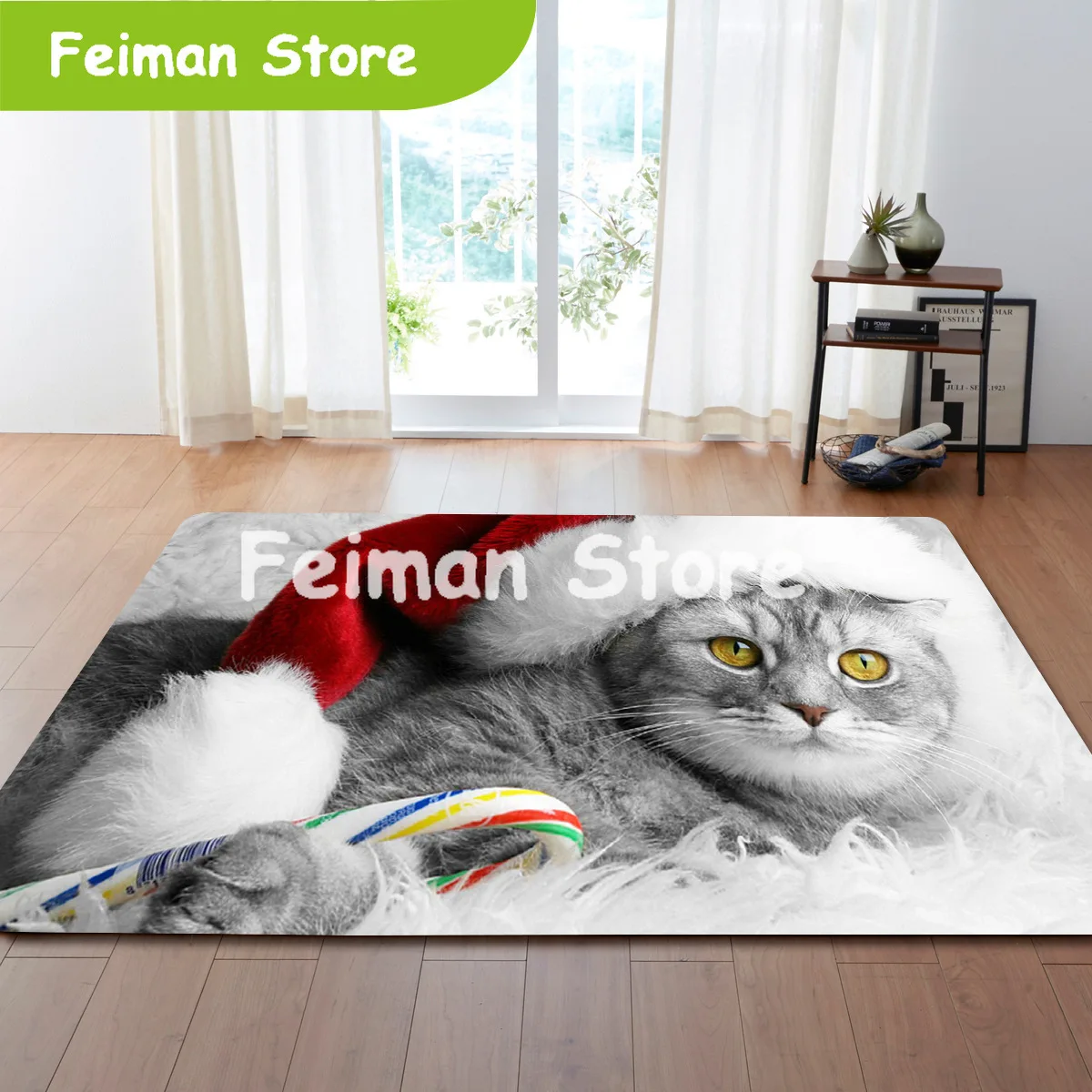 

Nordic 3D Printed Large Carpets Galaxy Space Cat Mat Soft Flannel Area Rugs Anti-slip Rug for Living Room Home Decor Parlor