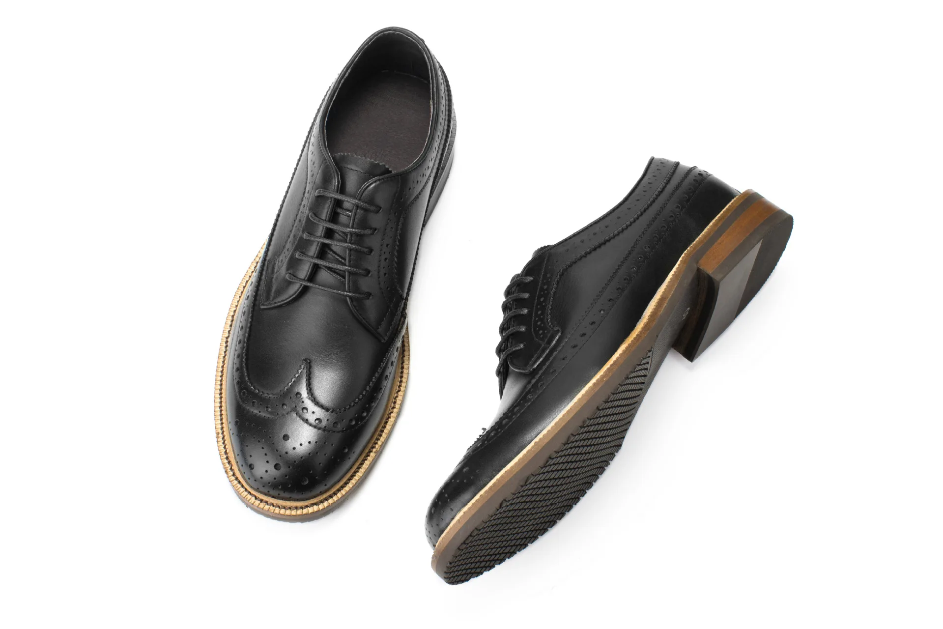 QYFCIOUFU/ г., винтажная Мужская обувь с перфорацией типа «броги», туфли-оксфорды из натуральной коровьей кожи, на шнуровке, формальные высококачественные модные мужские модельные туфли