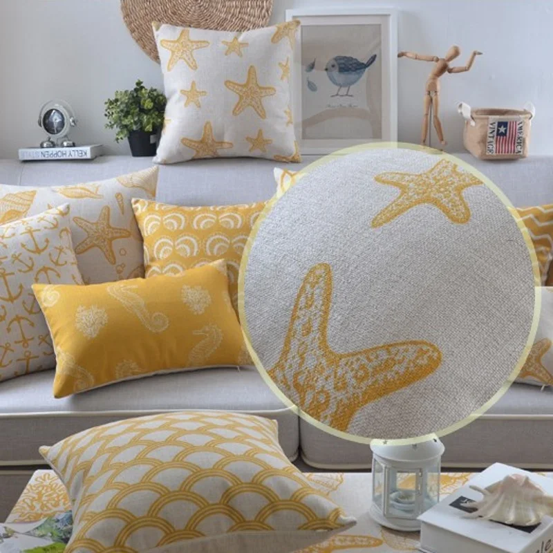 Yellow-Starfish-Sea-Horse-Shell-Palm-Tree-Anchors-Decorative-Linen-Throw-Pillow-Cover-For-Sofa-Decoration (5)