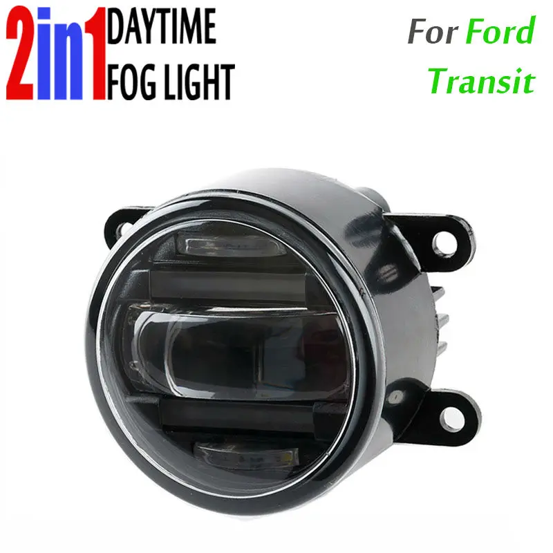 

90mm Round Auto Car Truck DRL Daytime Fog Led Daytime Running And Led Fog 2 In 1 With Projector Lens Waterproof For Ford Transit