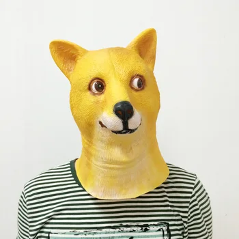

Hot saling funny Vinyl Doge Full Head Mask Cospaly Masquerade Dress Up Dog Carnival Party Crazy Mask Halloween mask