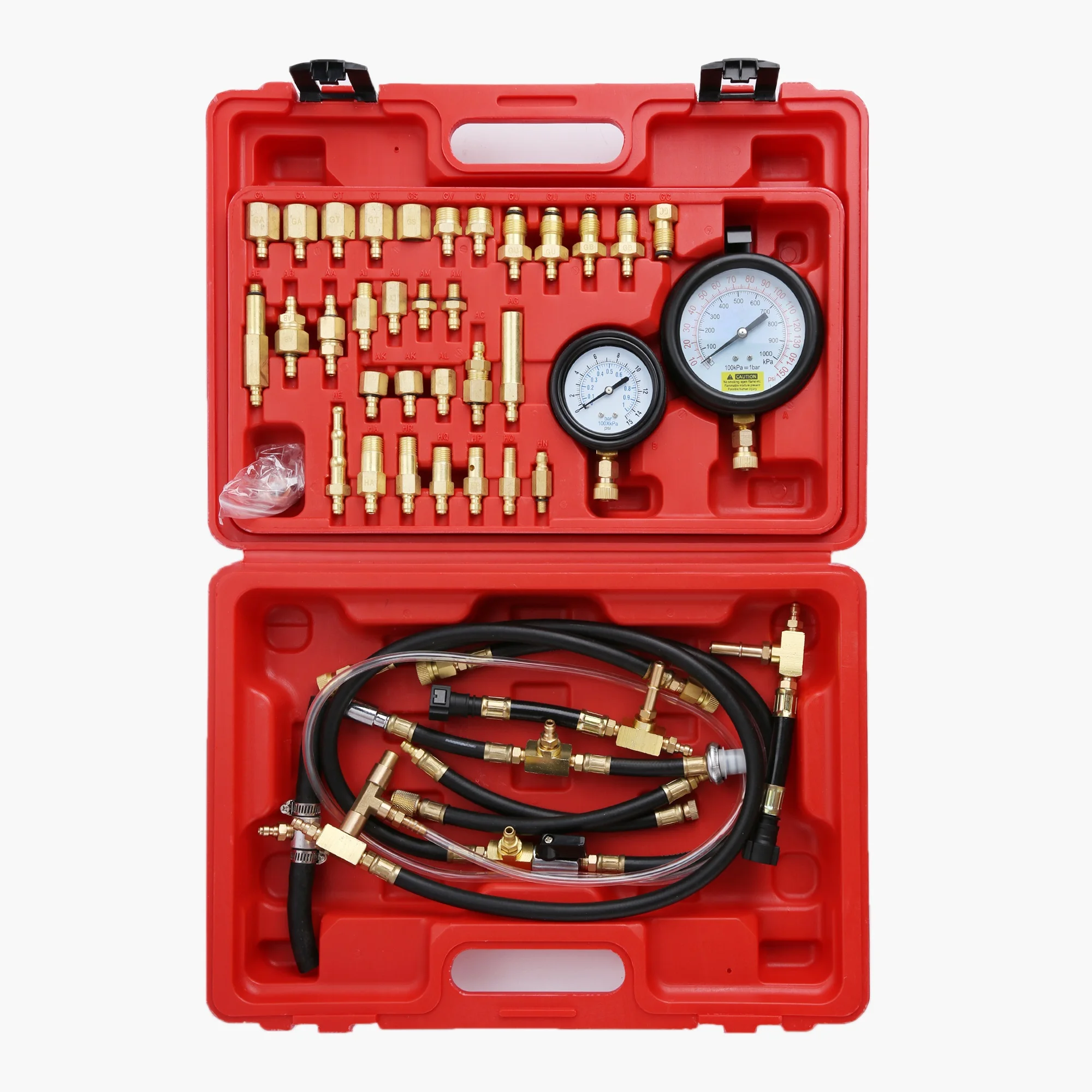 

WINMAX Professional 42 PCS Fuel Injection Pressure Test Tool Kit Set Tester Garage Auto WT04A3016