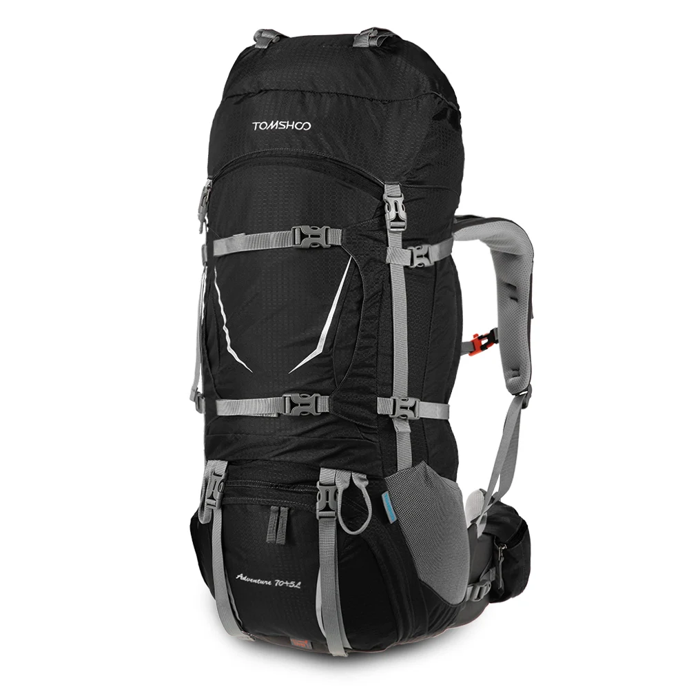 

TOMSHOO Climbing Camping Bag Hiking Travel Mountaineering Bag Internal Frame Backpack Backpacking Trekking Bag with Rain Cover