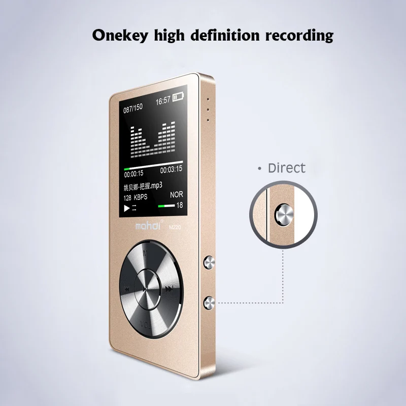 Mahdi M220 HIFI MP3 плеер алюминиевый Портативный цифровой аудио 8 Гб 1 экран Встроенный