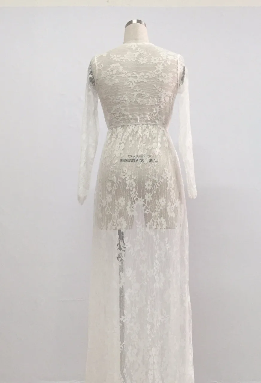 2016-Lace-Transperant-White-Maternity-Long-lace-Dresses-Pregnant-Photography-Props-Fancy-Pregnancy-Summer-Style-Beach (4)