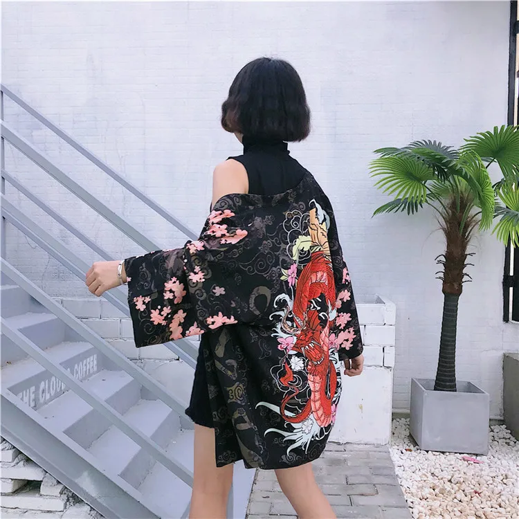 Kimonos woman японское кимоно кардиган косплей рубашка блузка для женщин японская юката женское летнее пляжное кимоно