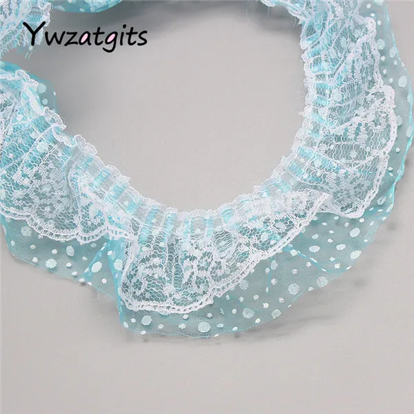 C3 Lake Blue 1y Ywzatgits 1y/лот 6 см кружевная лента Ткань для шитья вышитая одежда Свадебная вечеринка DIY материалы ручной работы для поделок YU0101 - Цвет: C3 Lake Blue 1y