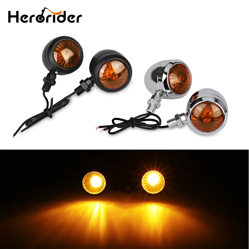 Herorider Янтарный черный Универсальный светодиодный сигнал поворота для мотоцикла
