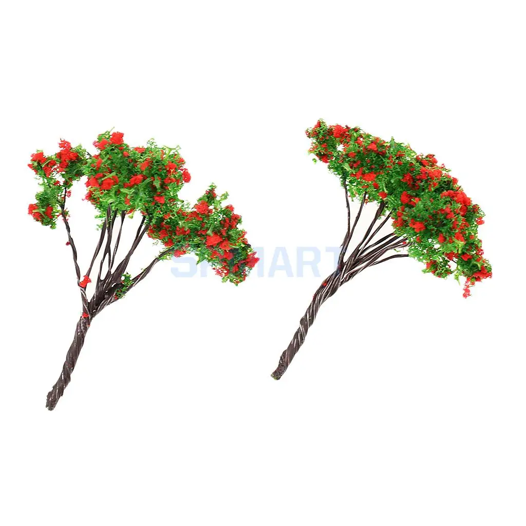 10Pcs Metal Wire Flower Tree Models 5cm 1/200 for RR Train Railway Scenery DIY Miniature Landscape Building