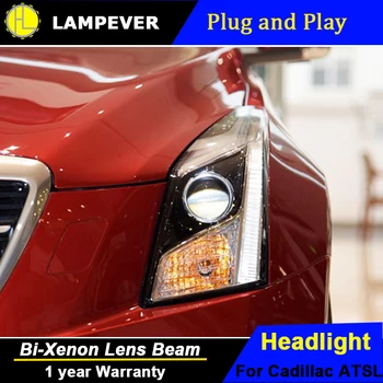 

Lampever Styling for Cadillac ATSL Headlights 2014-2015 ATS-L LED Headlight DRL Bi Xenon Lens High Low Beam Parking Fog Lamp
