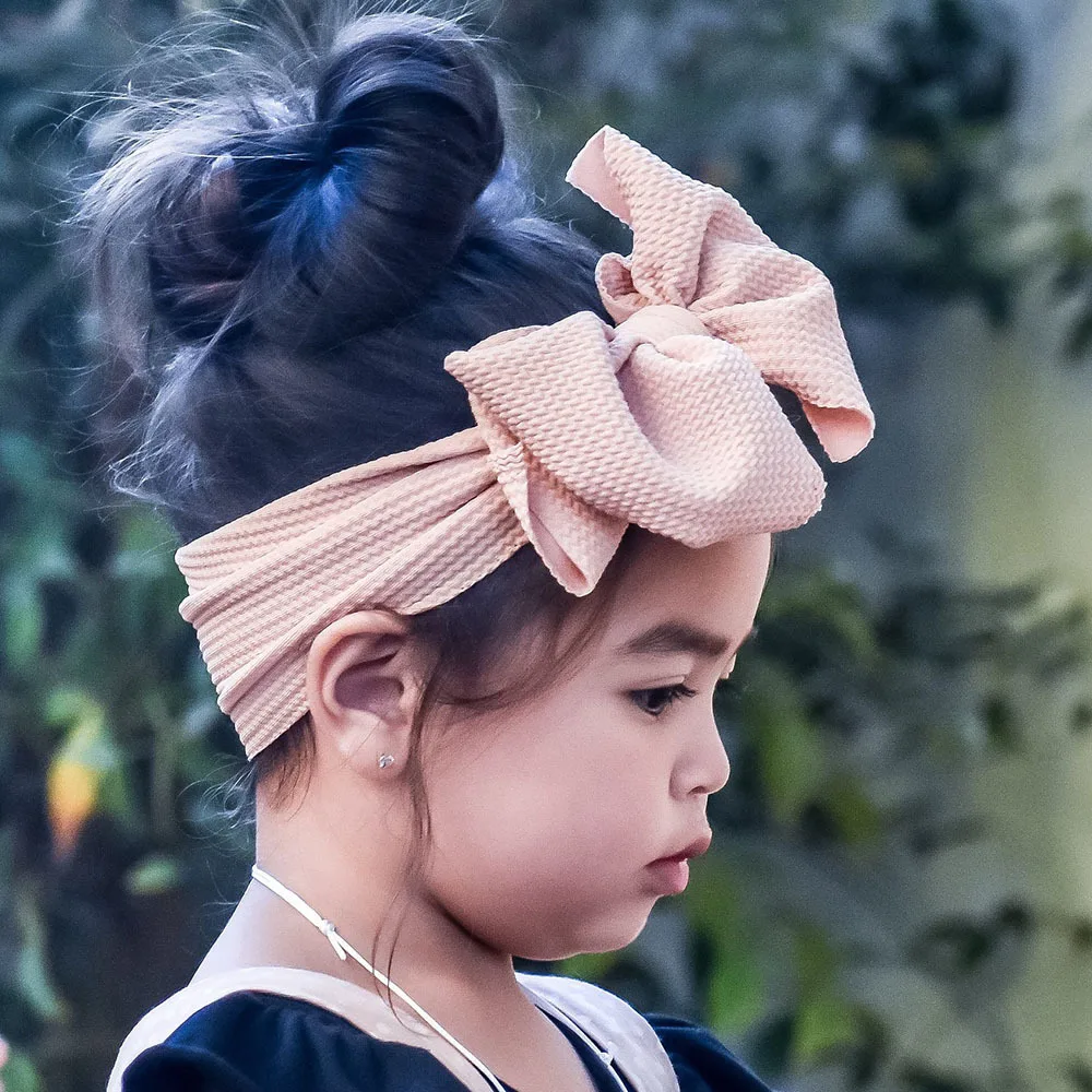 

2019 New Big Bowknot Baby Headbands Knotted Infant Headwraps Girls Turban Baby Bows