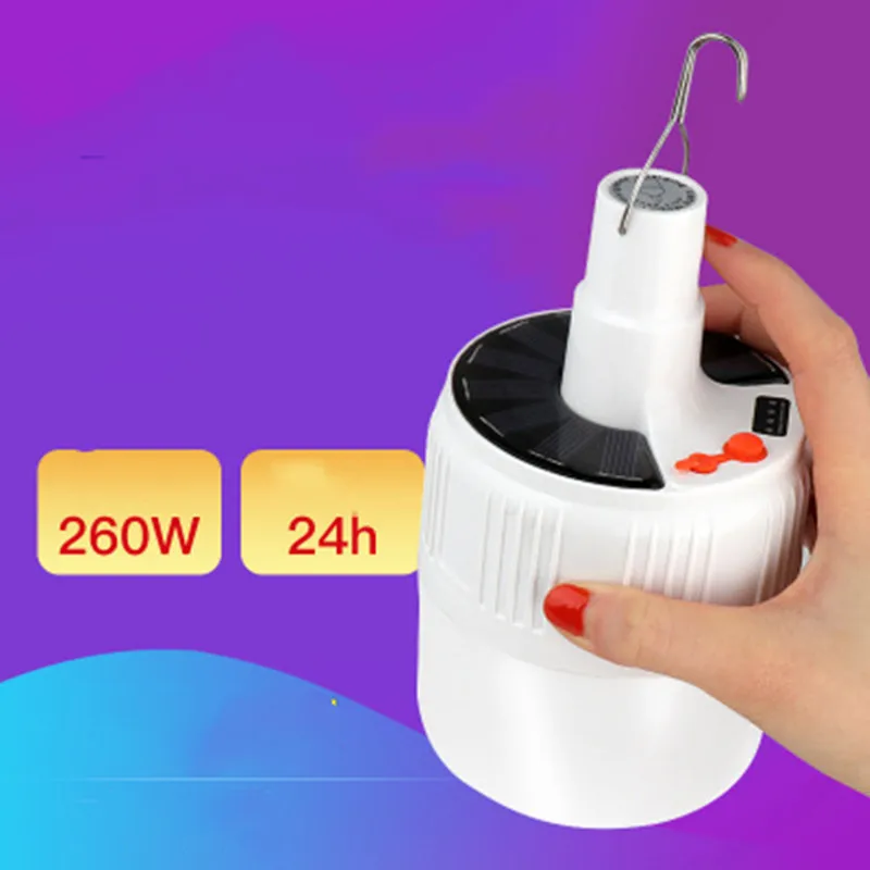 LED Bulb Solar Emergency Light 5 Modes Energy Saving Long Life Rechargeable Outdoor Camping Light Indoor Led Sun Powered Hanging