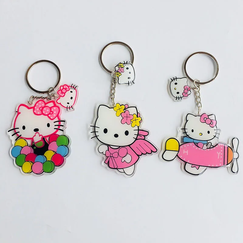Cartoon Hello Kitty Acrylic keychain Chi's sweet home cat cute funny