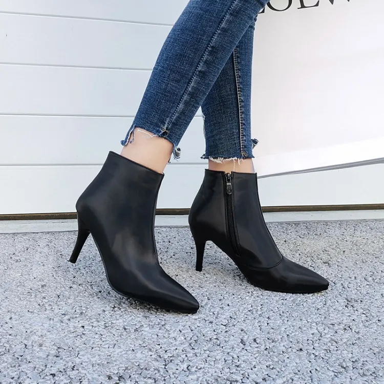 zíper botas de tornozelo feminino plus size 46 47 48