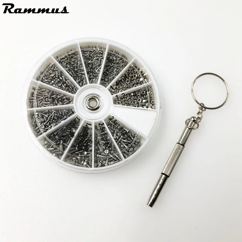

1000pcs Stainless Steel Micro Glasses Sunglass Watch Spectacles Screws Nuts Screwdriver Set Kits Glasses DIY Repair Tool Set