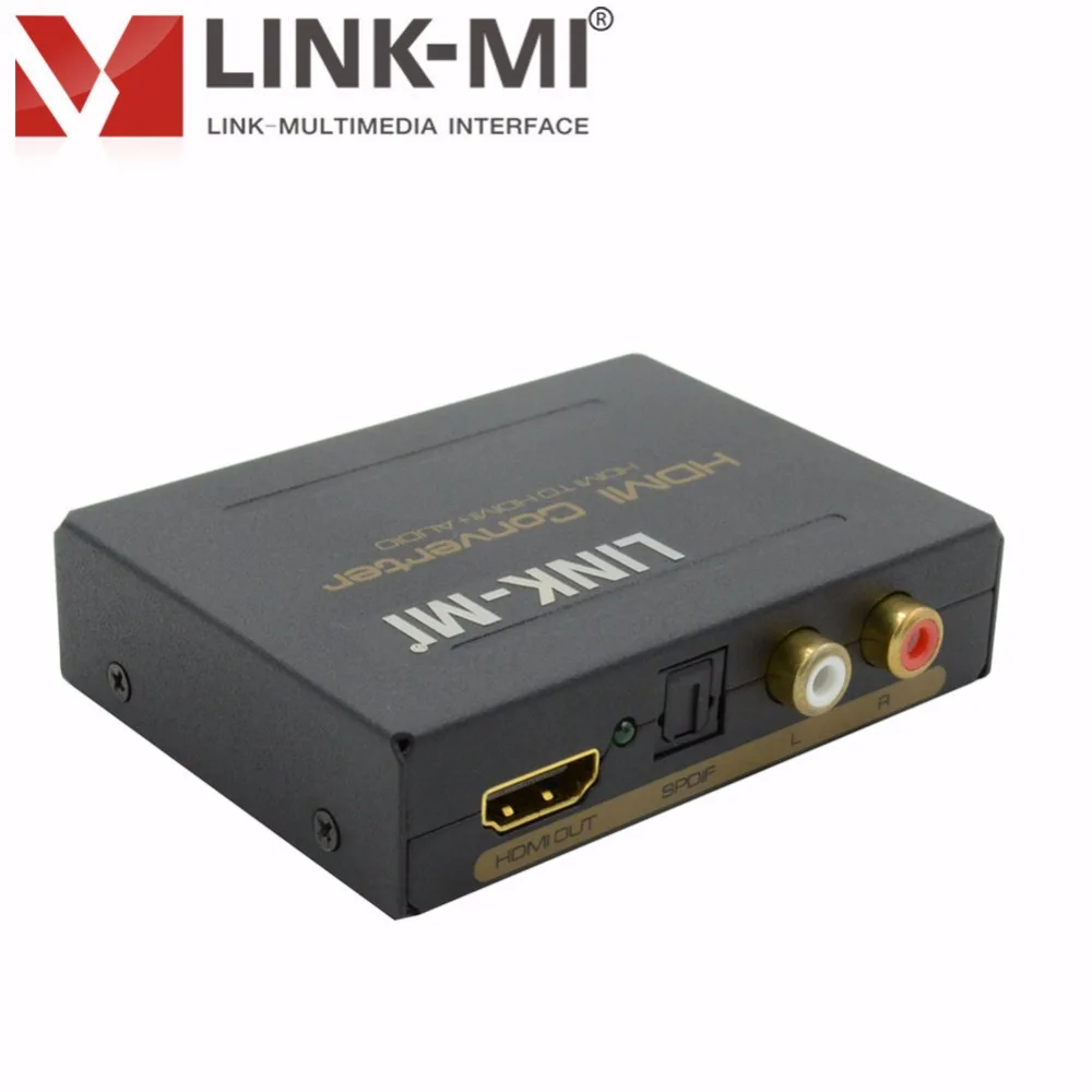 LINK MI HH01 Auido HDMI к + Аудио конвертер Full HD 1080P аналоговый SPDIF L/R аудио до 1080p PASS/2.0CH/5.1CH 5V1A