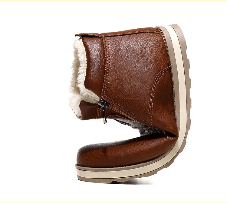 2018 new Genuine Leather Men Boots Winter Man Casual Shoes with Fur Warm Fashion Ankle Boot Men's Snow Shoe Work Vintage Male (3)