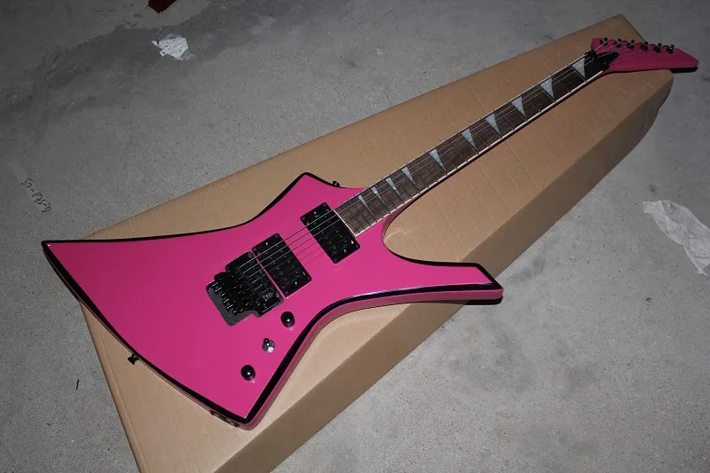 

new arrival + free shipping +high quality neck through body Jackson KE2 Kelly pink electric guitar 14-11-11