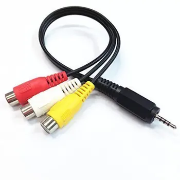 

2017 New 2.5 mm Composite AV Audio Video Connector Cable Cord Male to 3 RCA A56