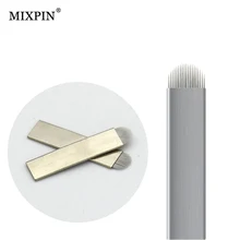 100 шт 18 Pin/19 Pin u-образные иглы для татуировки перманентный макияж бровей вышивка Прочное Лезвие для 3D Microblading ручная Татуировка ручка