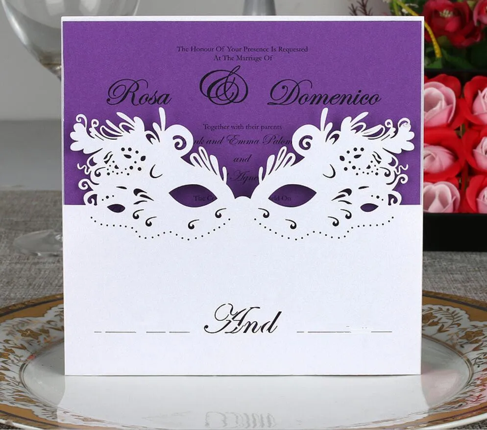 Details about   50/100pcs Wedding Invitation Card Laser Cut Hollowed-out Lace Carved Lace Shiny 