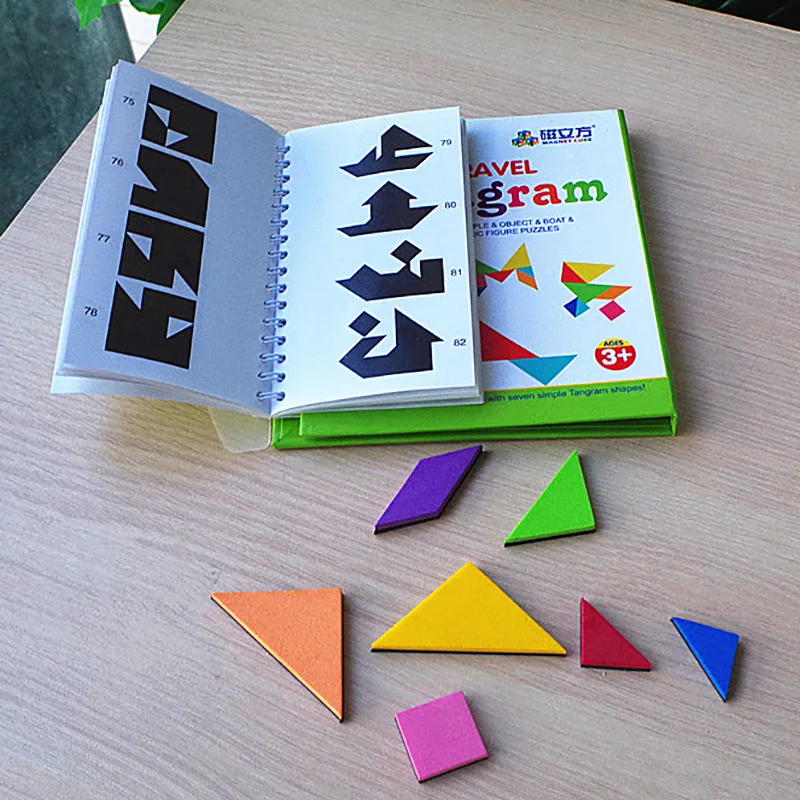 

150 Models Magnetic Travel Tangram Children's Toy EVA Geometry Jigsaw Puzzle Early Educational Intelligence Board Game
