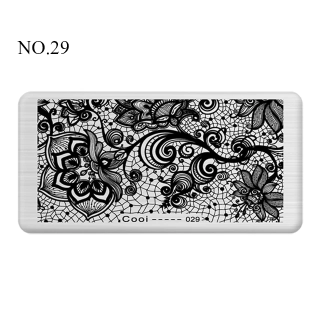 Pinpai Nail Stamping Plates Flower Geometric Heart Nature Series Nail Template Stamp Image DIY Nail Designs Manicure Stamp Plate - Цвет: NO.29