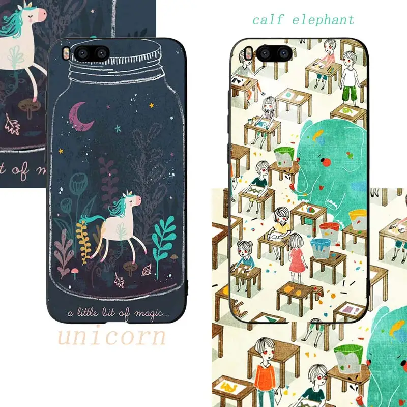 

Cartoon unicorn Phone Cases Cover for Xiaomi mi A2 8 9 lite se case xiaomi redmi note 6 7 pro case redmi note 5 Plus Soft Cases