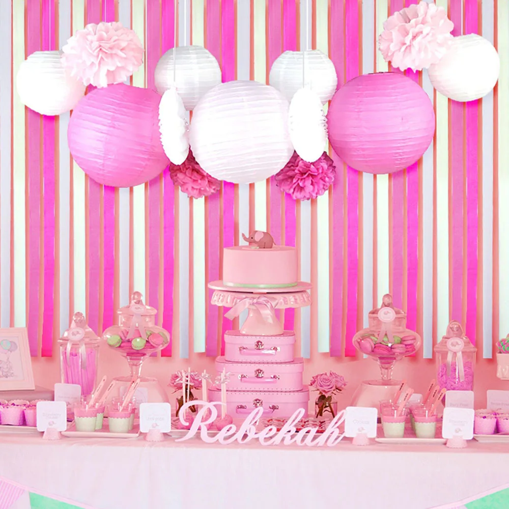 Set of 13 (Pink) Beach-Themed Party Under the Sea Party Decoration Set GirlsBirthday Party Baby Shower 1st Birthday (10)