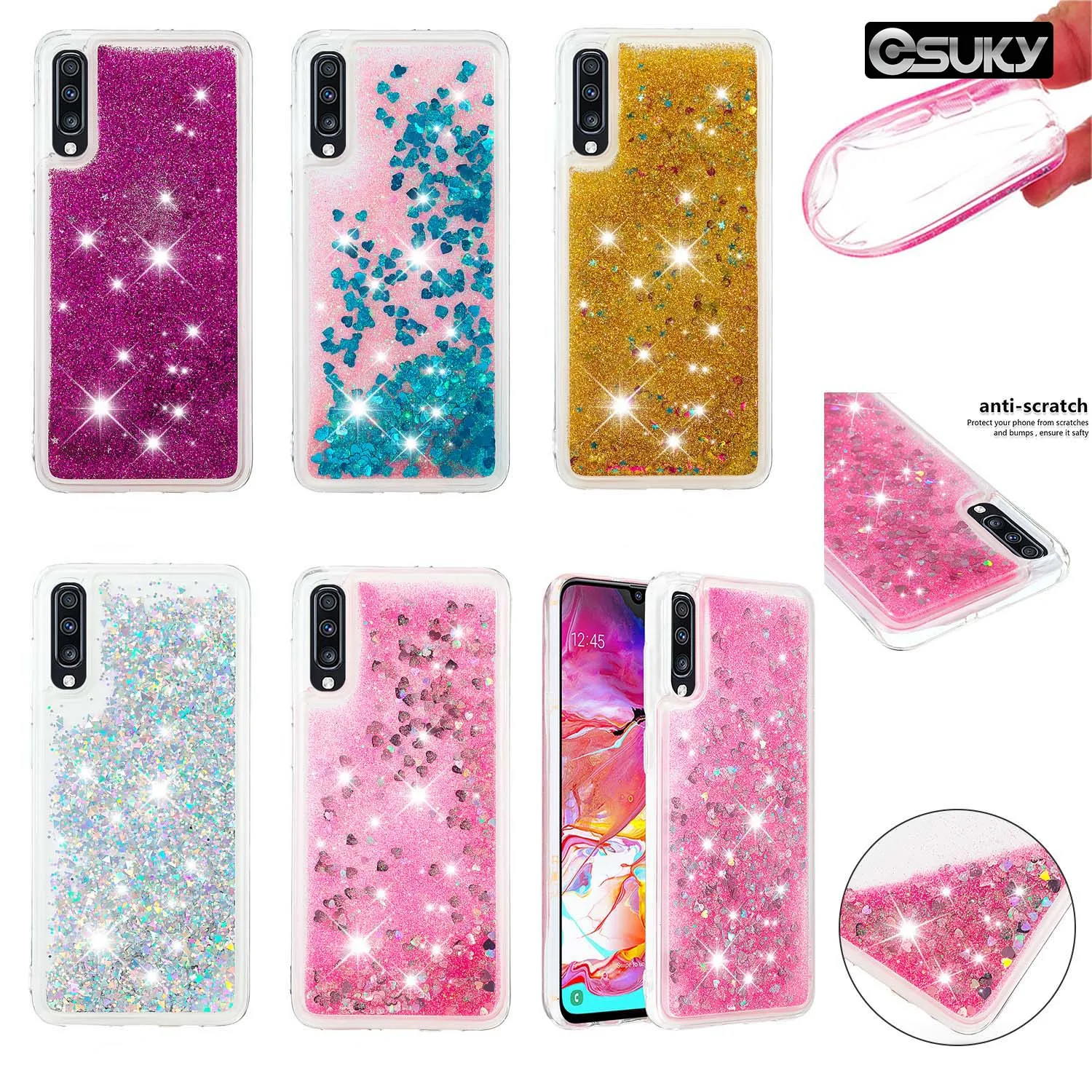 

Soft Fashion Quicksand Liquid Glitter Silicone Bling Phone Case for Sony 1 10 L2 L3 XA1 XA2 XA3 XZ XZ1 XZ2 XZ3 XZ4 Clear Colors