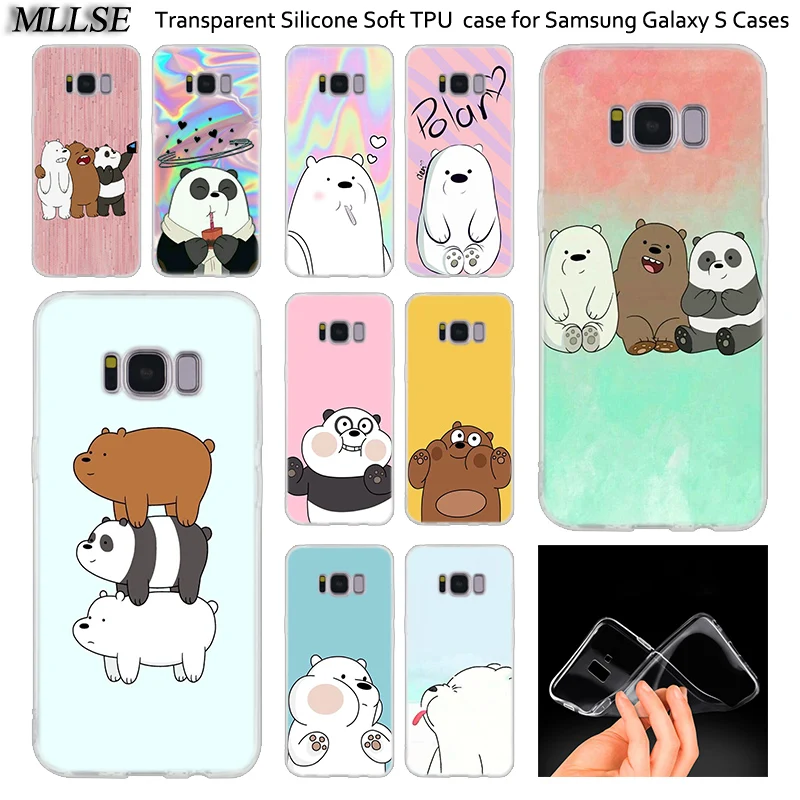 

Hot WE BARE BEARS Soft Silicone Case For Samsung Galaxy Note 10 Plus S8 S9 S10 Plus 5G S6 S7 Edge S5 S10e Note 5 Fashion Cover