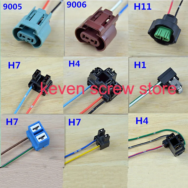 

1pcs H7/H4/H1/9005/9006/H8 halogen bulb socket extension wire power plug adapter connector socket lamp holders Wiring harness