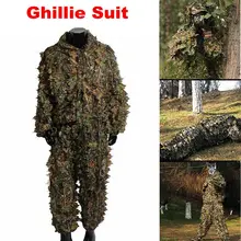 Мультикам Открытый Спорт страйкбол лесной Снайпер Ghillie костюм рубашка+ брюки камуфляж тактический 3D лист камуфляж джунгли Охота Одежда