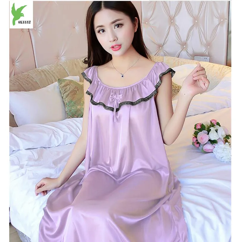 Lingerie Female Summer Women's Korean Ice Silk Sexy Short sleeved Silk ...