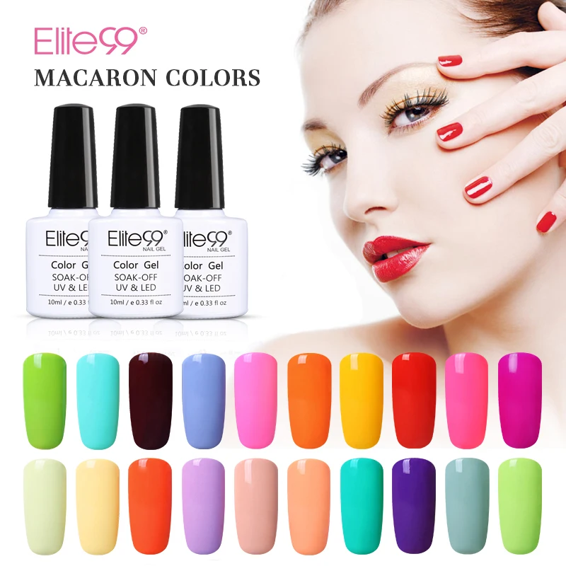 Elite99 10 мл Macaron цветной УФ гель лак для ногтей светодиодный Гель маникюра