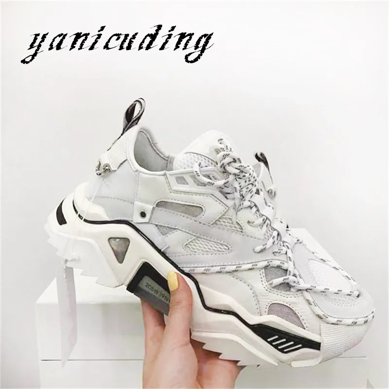 

Pre-sale Thick Plattform Men Sneakers Breathable Mesh Lighted Sport Creepers Soft Flats Running Trainers Casual Shoes Men