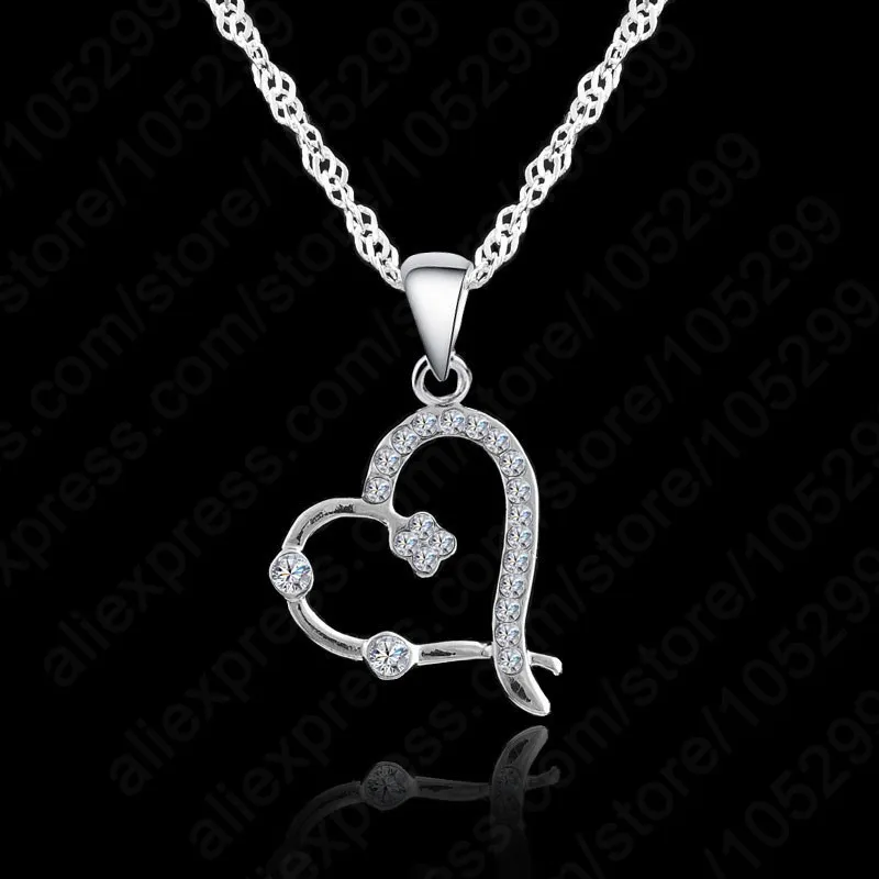 

Austrian Crystal Necklace For Women Jewelry 925 Sterling Silver Color Necklace Fashion Necklaces Pendants Chain Necklace