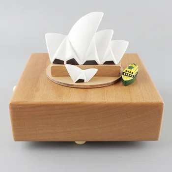 

Solid Wood Music Box Sydney Opera House Creative Gift Music Bell Eight Box