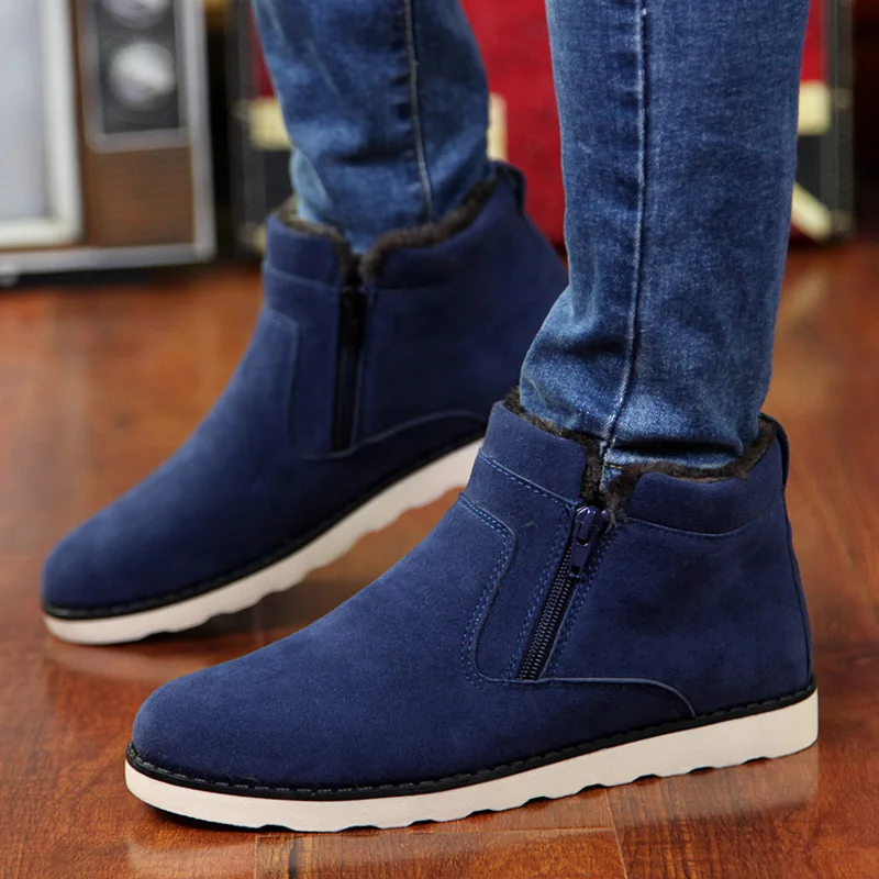 black Mâle Courte Avec Top Fashion Bottes Hiver Zipper Casual Chaussures Hh 2018 New yellow Peluche 198 Hommes Neige Confortable Cheville Blue Rt5znd0q0x