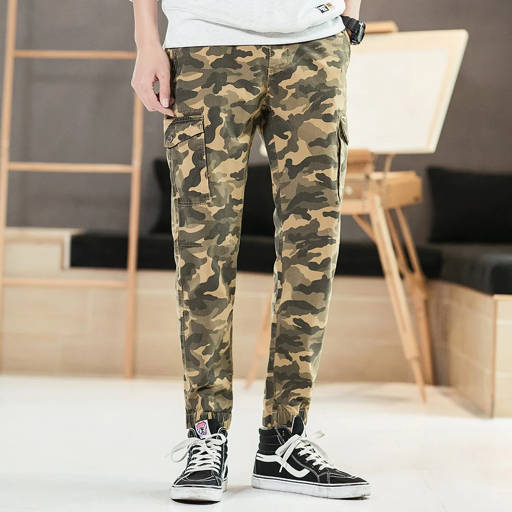

2019 New Joggers Men Hot Sale Casual Camouflage Pants Men Quality Cotton Elastic Comfortable Cargo Trousers Men Plus Size F53