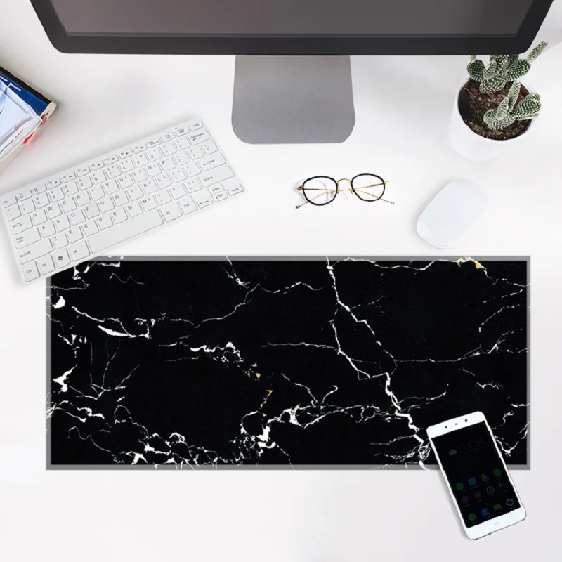 

Ins imitation marble oversized waterproof game pad Locking mouse pad Office keyboard non-slip table mat 30x80cm tablecloth