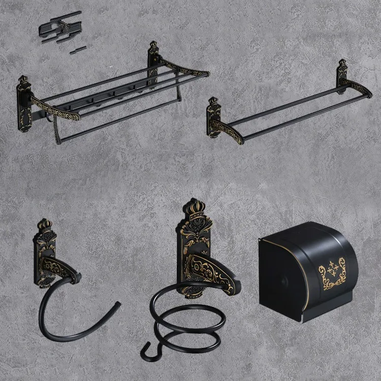 

Creative crown-shaped bathroom storage decoration set Bathroom kit Hooked towel rack five-piece bathroom set