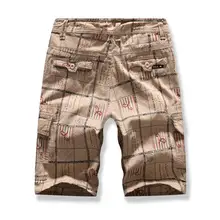 Мужские Короткие повседневные однотонные брюки карго с карманами, Классический прямой крой, уличная мода, лето, мужская одежда черного цвета