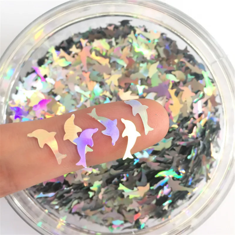 

Ultrathin PET Sequin 10mm Mini Dolphin Shape Loose Sequins DIY Handmade Level Stage Performances Garment Sewing Accessories 10g
