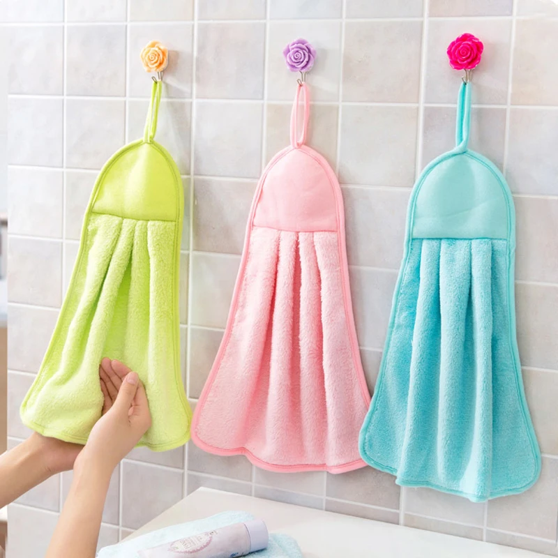 1 Pc Cute Bathroom Wipe Bath Towels Hung Clean Kitchen Hand Towels