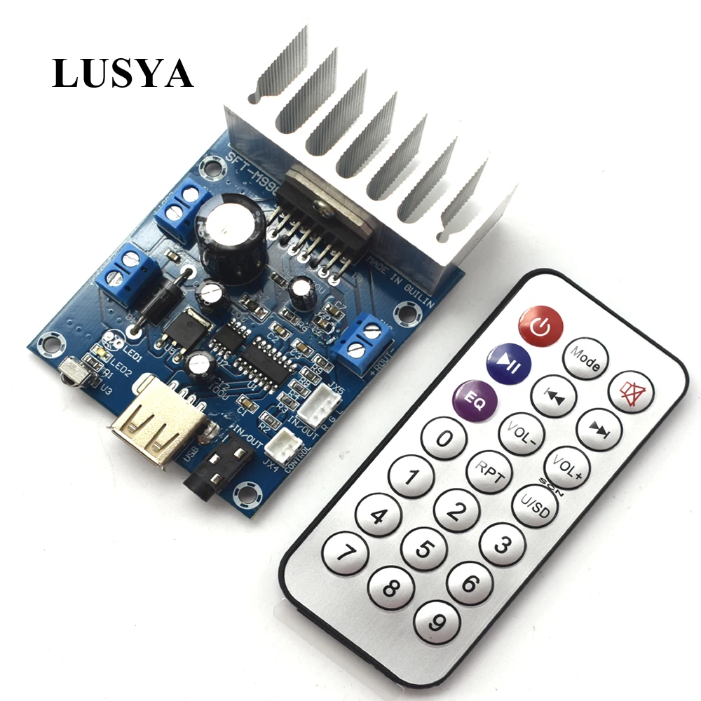 

Lusya TDA7297 Power Amplifiers Audio Board 15W+15W With MP3 WAV Lossless Decoder Board 12V Amp Board G6-011
