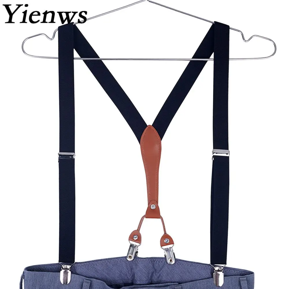 Yienws Suspensorio взрослый стильный для отдыха женские подтяжки для брюки розовый 4 клип Jartiyer подтяжки женский оптовая продажа YiA032